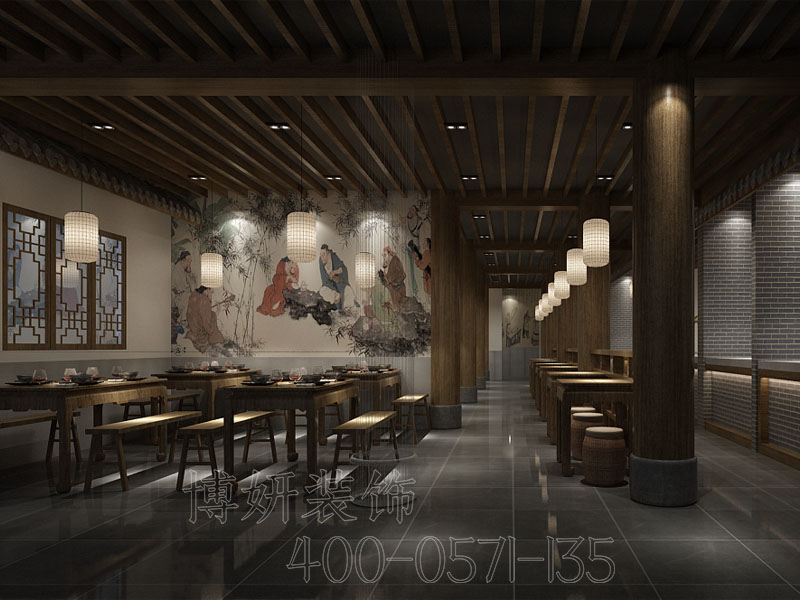 餐厅装修设计,中式餐厅装修,杭州中式餐厅装修